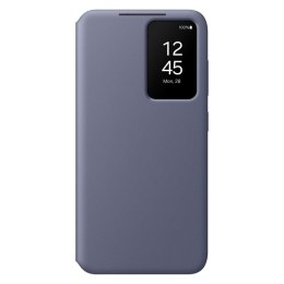 Oryginalne etui pokrowiec do Samsung Galaxy S24 kieszeń na kartę Smart View Wallet fioletowe