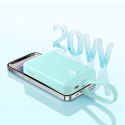 Mini Powerbank MagSafe 10000mAh 20W z kablem Lightning do iPhone 0.3m niebieski