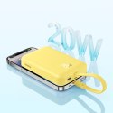 Mini Powerbank MagSafe 10000mAh 20W z kablem Lightning do iPhone 0.3m żółty